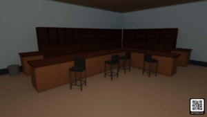 Render de la zona de bar del barco