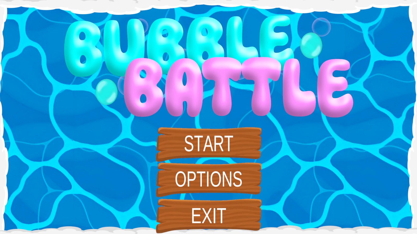 Menu del juego Bubble Battle